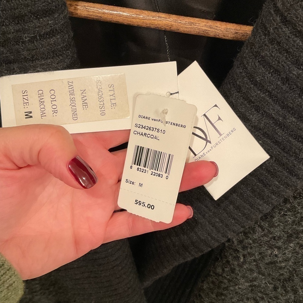 Diane Von Furstenberg sequin cardigan sweater. Brand New with tags - Picture 5 of 12